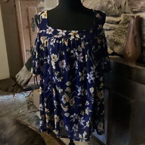 Siren Lily Midnight Blue Floral Tunic